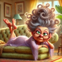 Femme sur canapé