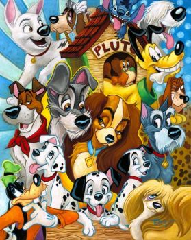 Solve Disney Dogs jigsaw puzzle online with 208 pieces