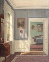 Hans Hilsøe - A sunlit interior
