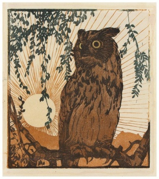 Solve Josef Stoitzner - (Austrian 1884-1951) - Owl - woodcut jigsaw ...