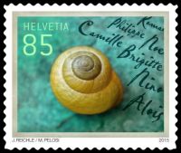 Swiss snail stamp
