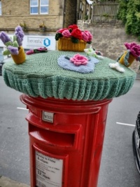 Decorated post box.