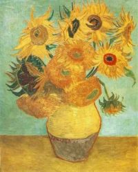 Vase with Twelve Sunflowers- V&aacute;za s dvan&aacute;cti slunečnicemi - 1888