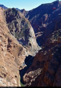 Yes!  There is a train in this photo, and a Gondola Cable car, too (look at the 'extreme' upper right corner of the photo)!