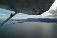 Approach to land in Ushuaia in a Cessna 182 singla engine airplane