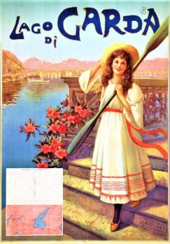 Themes Vintage Travel Poster - Lago di Garda Italy - Lake Garda