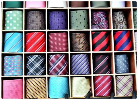 Men's Silk Ties in a Storage Box