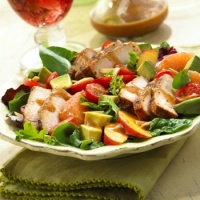 BBQ Pork Salad w/ Summer Fruits & Honey Balsamic Vinaigrette