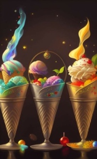 Glaces et sorbets colorés