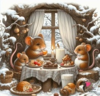 Seasonal Art - Winter - Cosy Creatures - Mouse's Snowy Home 1 (9 - 144 Pieces)