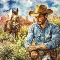 Cowboy in the Desert