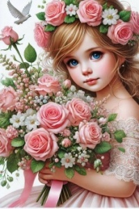 menina com flores