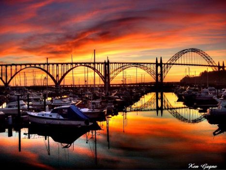 Yaquina Bay and Bridge, Oregon w-signature