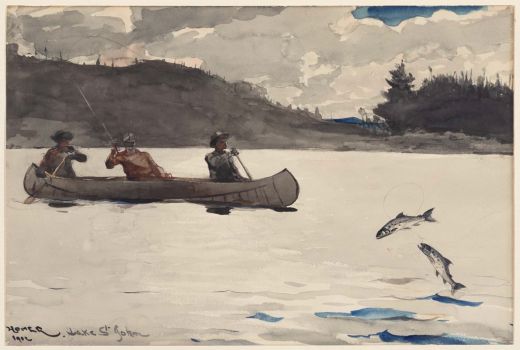 Winslow Homer--Fishing for Ouananiche, Lake St. John, P.Q. Canada, no.2, 1902