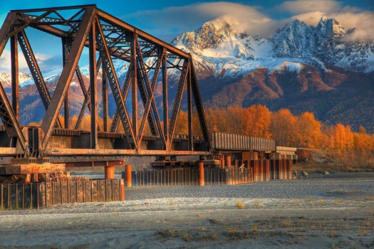 Alaska Railroad Bridge, Palmer Hay Flats State Game Refuge, Alaska