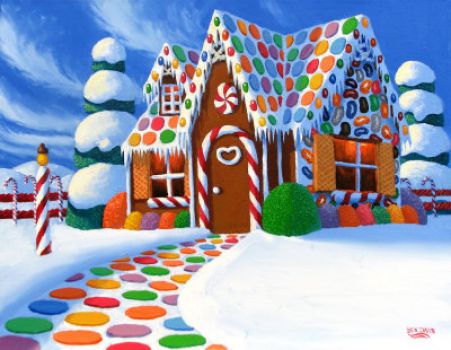 Solve Jelly bean gingerbread house jigsaw puzzle online with 12 pieces