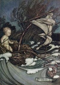 Peter Pan in Kensington Gardens-There Now Rose a Mighty Storm, Rackham