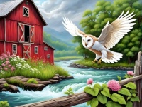 Barn Owl, resizable 12 to 594 pieces
