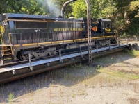 Western Maryland locomotive being turned around.
