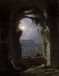 Carl Gustav CARUS. Vue du Colisée la nuit. 1830s.