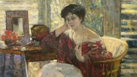 Richard E. Miller (1875-1943) - Young Woman with a Necklace