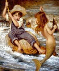 Boy catches mermaid