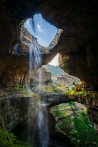 Three bridges cave baatara gorge waterfall lebanon