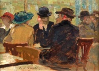 Elie Anatole Pavil (French, 1873–1948), Au Café