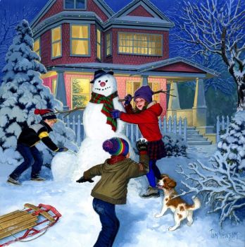 Solve Snowman Fun jigsaw puzzle online with 121 pieces