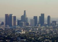 smoggy downtown Los Angeles