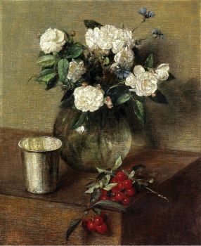 White Roses and Cherries - Bílé růže a třešně - 1865