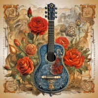 Guitar and Roses, resizable 9 to 483  pieces