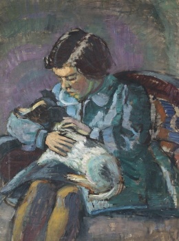 Solve Helene Menne-Lindenberg - Girl with dog - 1947 jigsaw puzzle ...