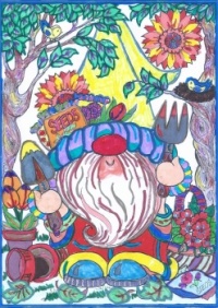 Coloring Gardener Gnome