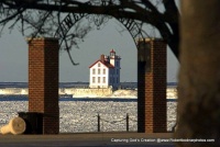 Lorain Lighthouse Right ON Lake Erie 