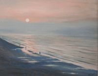 D-Virginia Beach Sunrise-16x20-Acrylic by Steve Paraskevas