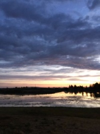 Sunset over little lake