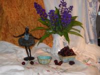 Ballerina with flowers and cherries