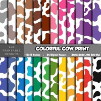 Colorful Cow Print