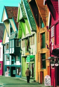 Fachadas coloridas em Bergen, Noruega !!!