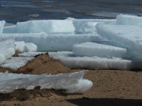 Ice slabs along our shore