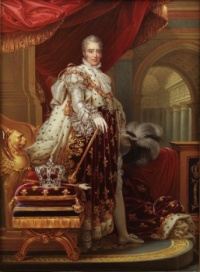 Charles X of France in coronation robes (by Henry Bone)