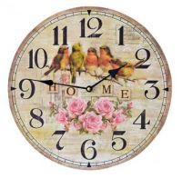 Birds and Roses Wall Clock