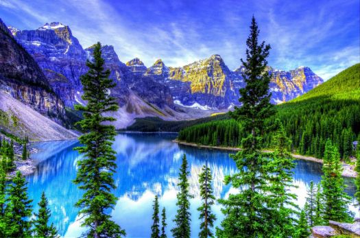 Solve Lake Lucerne Alberta Canada jigsaw puzzle online with 35 pieces