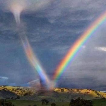 Rainbow in a tornado