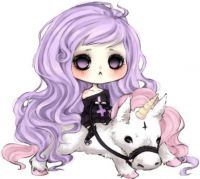 Pastel Goth Girl and Unicorn
