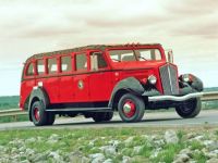 1930s White Glacier National Park Red Bus