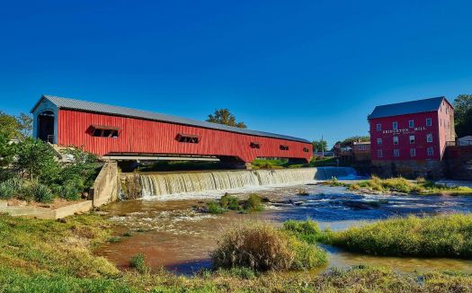 Bridgeton Mill, Dam & Covered Bridge - Bridgeton, Indiana USA
