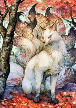 Solve Nine Tailed Fox - Kitsuni (Fox) jigsaw puzzle online