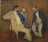 Arnold Borisovich Lakhovsky (Ukrainian, 1880–1937), The Conversation (detail)